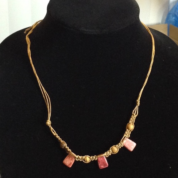 Red Agate Braided String Cord Chain Necklace - Picture 1 of 12